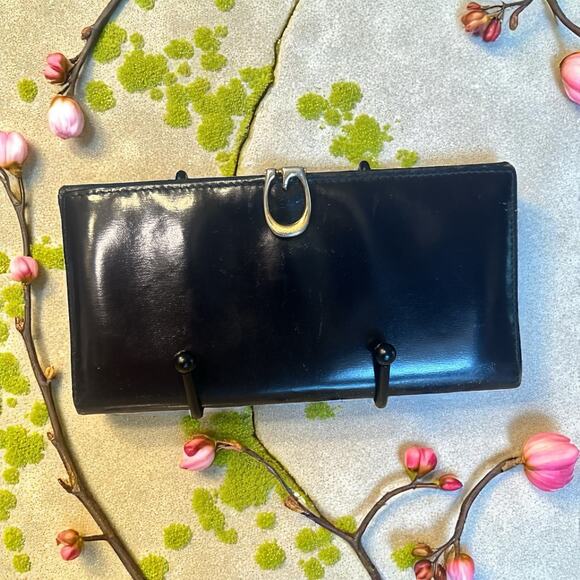 Gucci Y2K Vintage Black Patent Leather Wallet with Horsebit Clasp - Picture 1 of 11